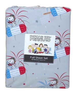 Peanuts Snoopy Full Double Sheet Set By Berkshire Fireworks Popsicles Summer USA